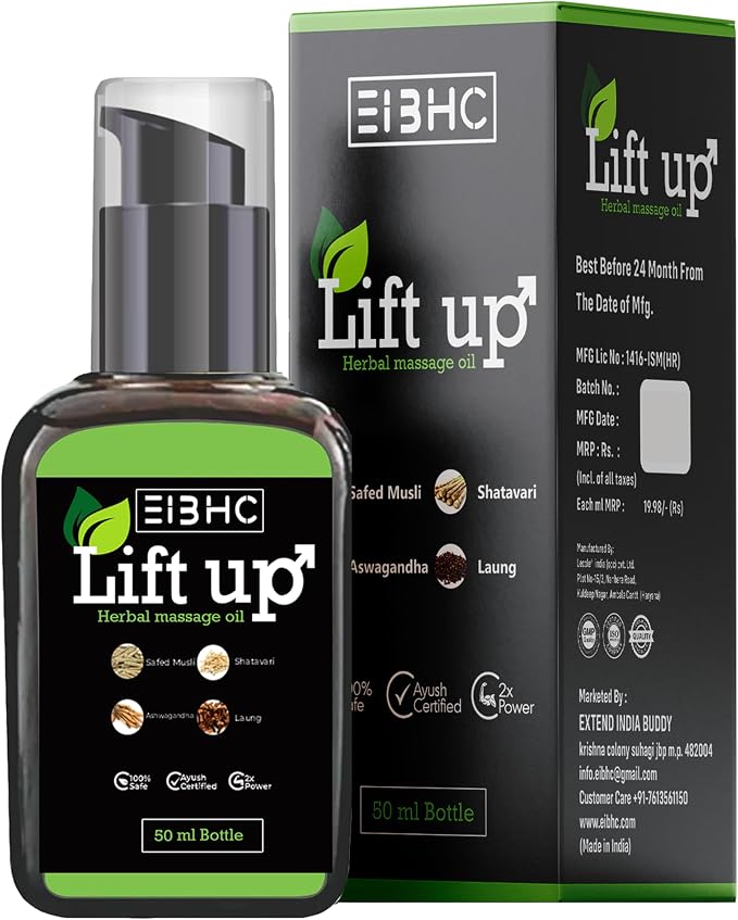 Lift up Massage Oil 50 ml | Herbal Oil for Couples - Massage Oils for Date Night - Massage Oil for for Intimate Moments -Aphrodisiac Massage Oils - Muscle Relaxer Oils 1.69 Fl Oz.