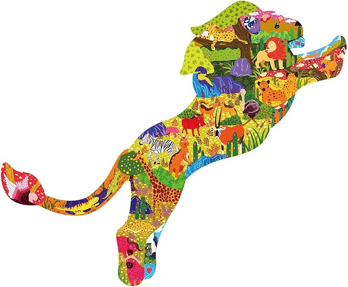 Jigsaw Puzzles for Kids Ages 4-8, 8-10, Colorful Animal Shaped Puzzle Floor Puzzles Children Learning Educational Toys Games Gifts for Boys and Girls (Lion-80 PCS)