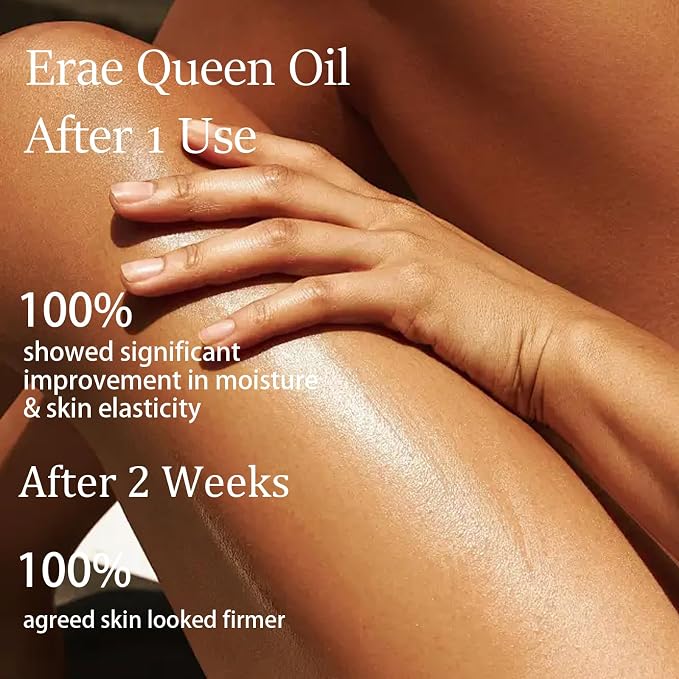 Erae Queen Oil Face & Body Oil - Bakuchiol, Camellia Japonica, Sea Buckthorn & Evening Primrose Oil - Radiant-Looking Skin, For Crepey Skin, Firming & Hydrating Treatment - 4 Fl oz