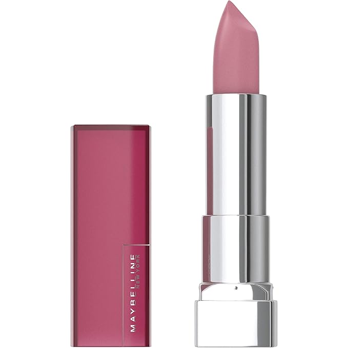 Maybelline Color Sensational Lipstick, Lip Makeup, Matte Finish, Hydrating Lipstick, Nude, Pink, Red, Plum Lip Color, Blushing Pout, 0.15 oz; (Packaging May Vary)
