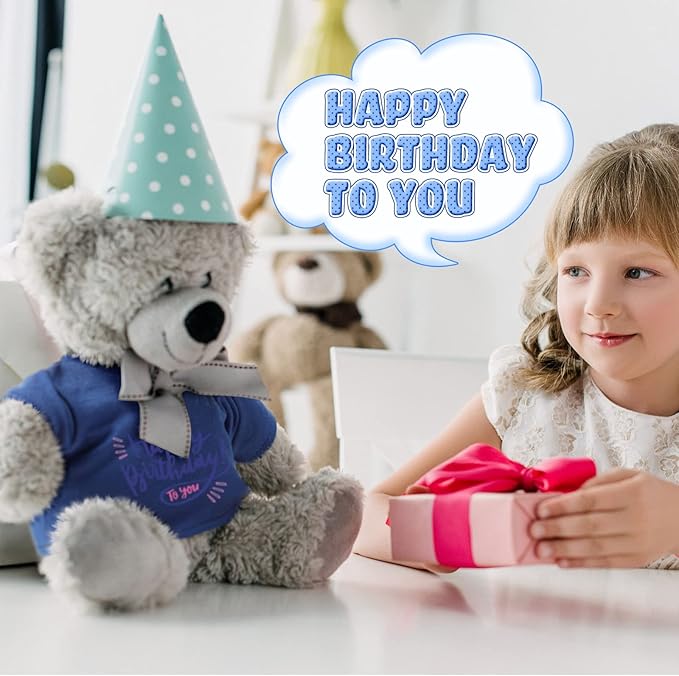 Skylety 6 Pcs Bear Clothes Basic Tee Shirt Classic Stuffed T Shirt Plush Crew Neck for Stuffed Bears Doll with 14 - 18 Inch, Bear Not Included(Blue)