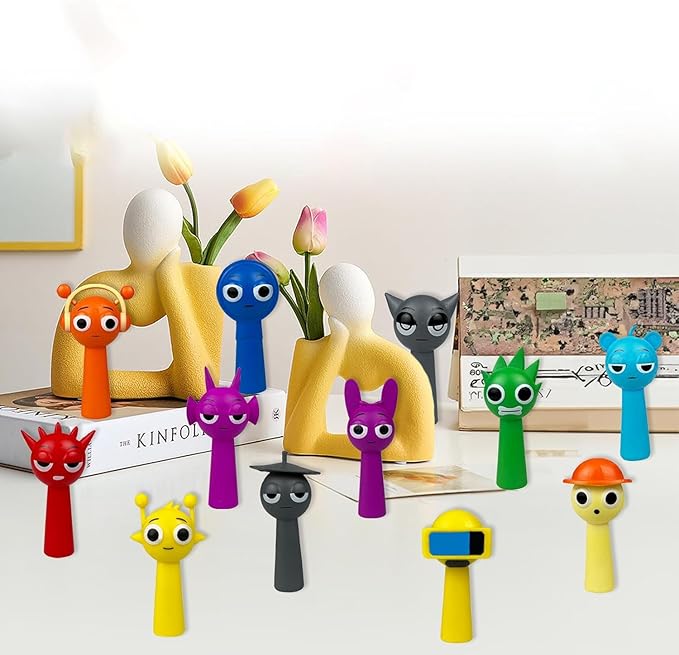24 Pcs Action Figures, Action Figures Mystery Box, Action Doll Collection Toys, for Birthday Gift for Funs & Office Room Figurine Decor