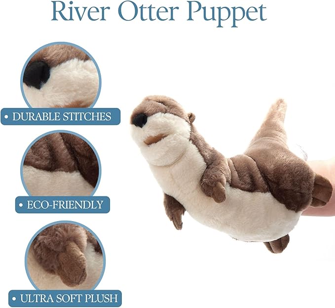 The Petting Zoo River Otter Hand Puppet Stuffed Animal Plushie, Gifts for Kids, Puppetz Animals, River Otter Interactive Puppets Plush Toy 19 Inches