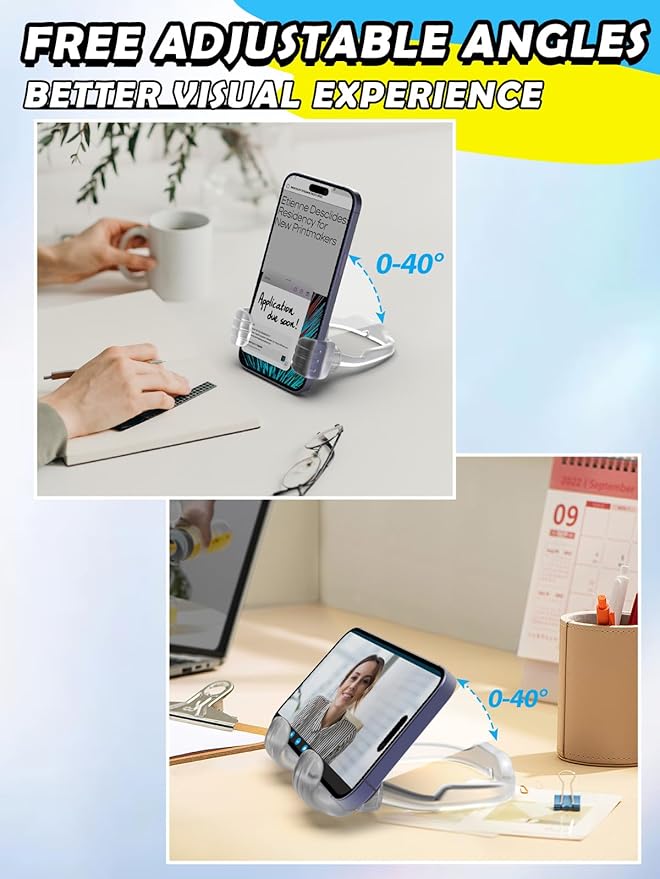 Valentines Gifts for Teens Girls Boys Kids Adults Cell Phone Stand: UPGRADE Adjustable Thumbs Up Lazy Phone Holder for Desk Cool Gadgets Fun Birthday Gifts for Women Husband Wife Easter Gifts for Kids