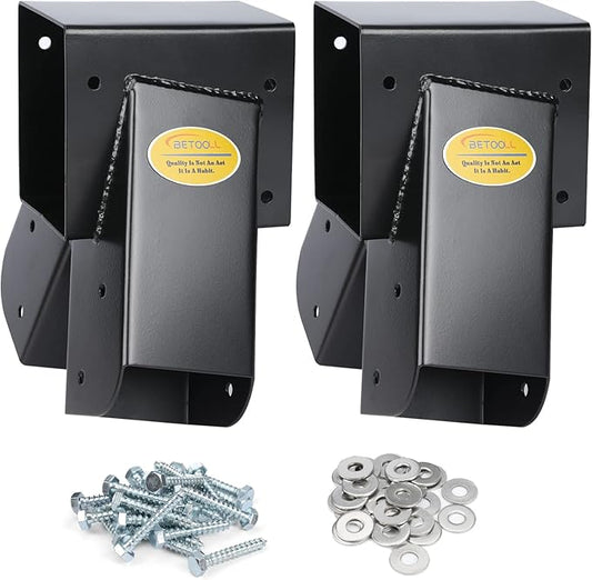 BETOOL Swing Set Brackets - 2pcs A Frame Swing Bracket Hardware with All Mounting Accessories (Black)