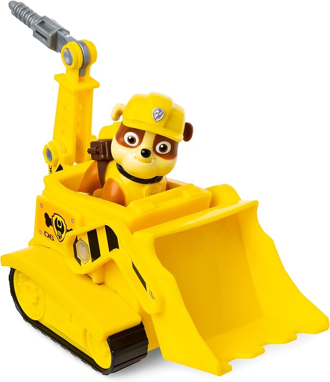 PAW Patrol, Rubble’s Bulldozer, Toy Vehicle with Collectible Action Figure, Sustainably Minded Kids Toys for Boys & Girls Ages 3 and Up