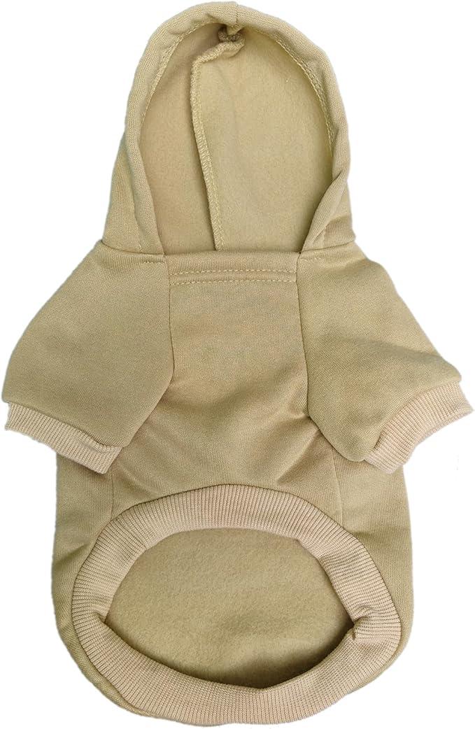 Jecikelon Winter Printed Dog Hoodies Sweatshirts Warm Clothes for Small Dogs Chihuahua Coat Puppy Clothing Cat Custume (Khaki, XX-Small)
