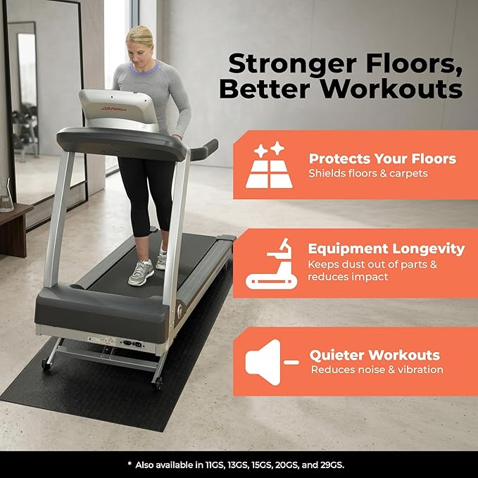 SuperMats Made in U.S.A. for Treadmills Ellipticals Rowing Machines Recumbent Bikes and Exercise Equipment