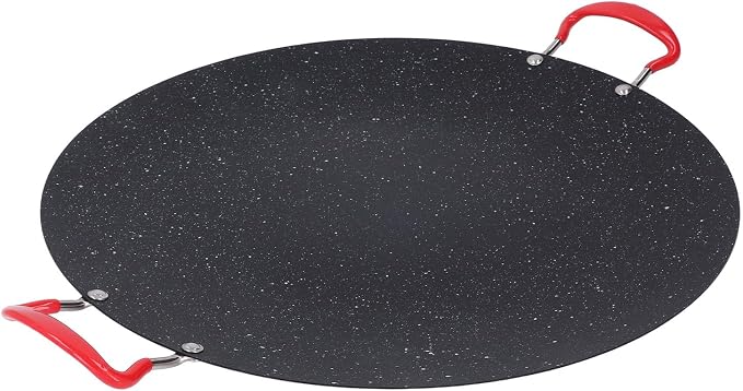 Non Stick Korean Grill Pan, Round BBQ Griddle Pan with Silicone Handle Design, High Temperature Resistant, Suitable for Camping, Outdoor Barbecue (Medium 80 X 60 X 53cm / 31.5 X