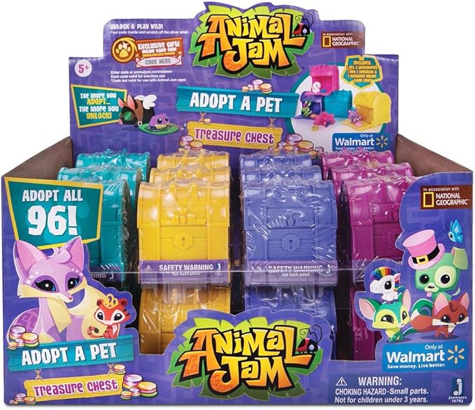 Animal Jam Adopt a Pet Treasure Chest Sealed Mystery Box of 24 Chests Game Code