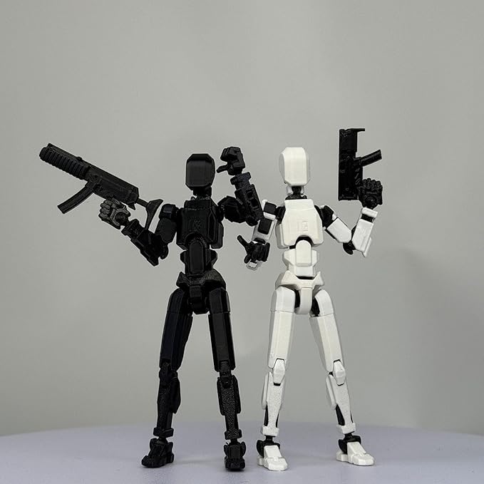 2PCS Assembly Completed T13 Action Figure,Multi-Jointed, Articulated T13 Desktop Decoration,Nova 13 Action Figures Desktop Decorations for Game Lovers Toy (Yellow)