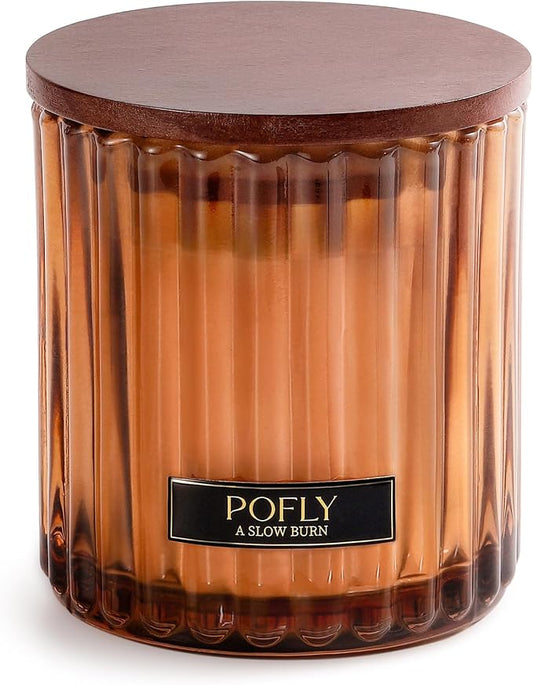 Salted Caramel Scented Candle with Crackling Wood Wick, Hand Poured Soy Wax Candle, Long Lasting Aromatherapy Candle for Home, Housewarming Gifts New Home, 5.29 Oz