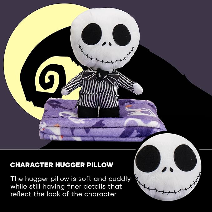 Northwest Character Hugger Pillow & Silk Touch Throw Blanket Set, 40" x 50", Nightmare Before Christmas - Nightmare Friends