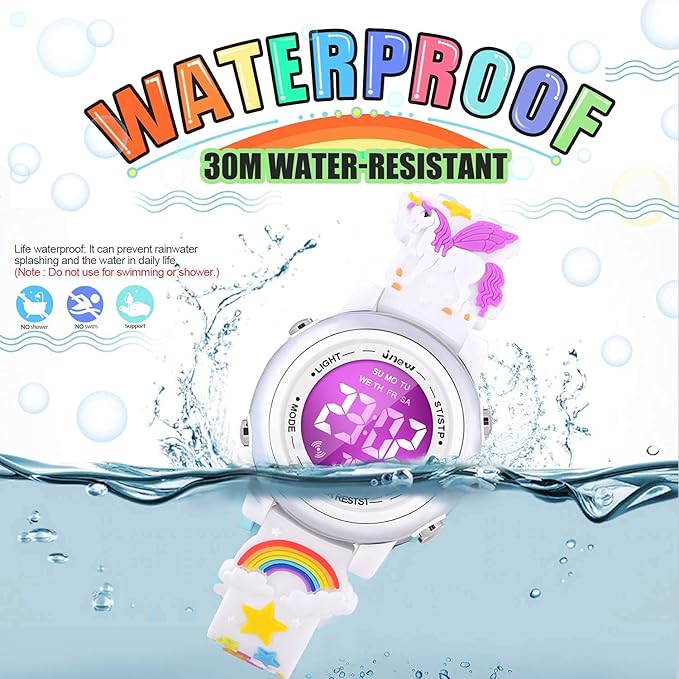 3D Cartoon Waterproof Watches for Girls with Alarm - Best Toys Gifts for Girls Age 3-12