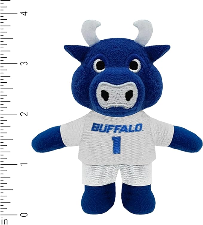 Bobbi-Dobbiez Attachable Plushie University at Buffalo Victor E. Bull Mascot – Attaches to Backpacks, Bags, Shoes, Water Bottles, and More