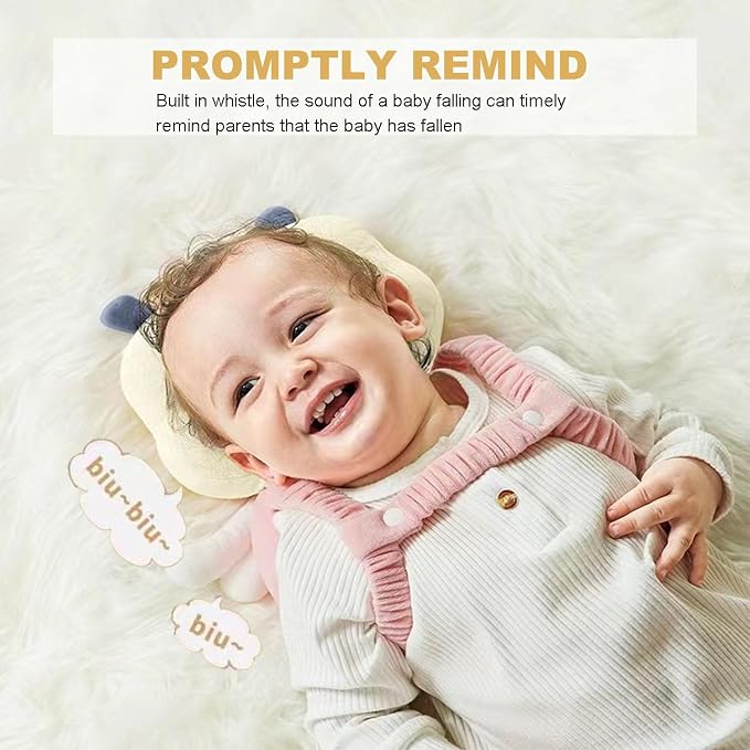 Baby Head Protector Backpack, Adjustable Head Protection Backpack with Baby Knee Pads for Crawling, Soft, Breathable and Wearing Safety Head Protector - Pink Fairy