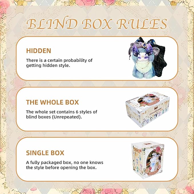 Maomaolong Plush Blind Box， Plush Figure Toys 1PC (1 of 7 Possible Styles) Collectible Birthday Gifts 7 in