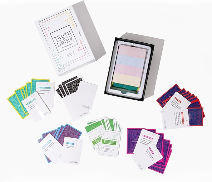 Truth or Drink Party Game by Cut I As Seen on TikTok, YouTube, and Snapchat | 410 Hilarious Questions | Ages 21+ | 2+ Players I Fun Games for Adults