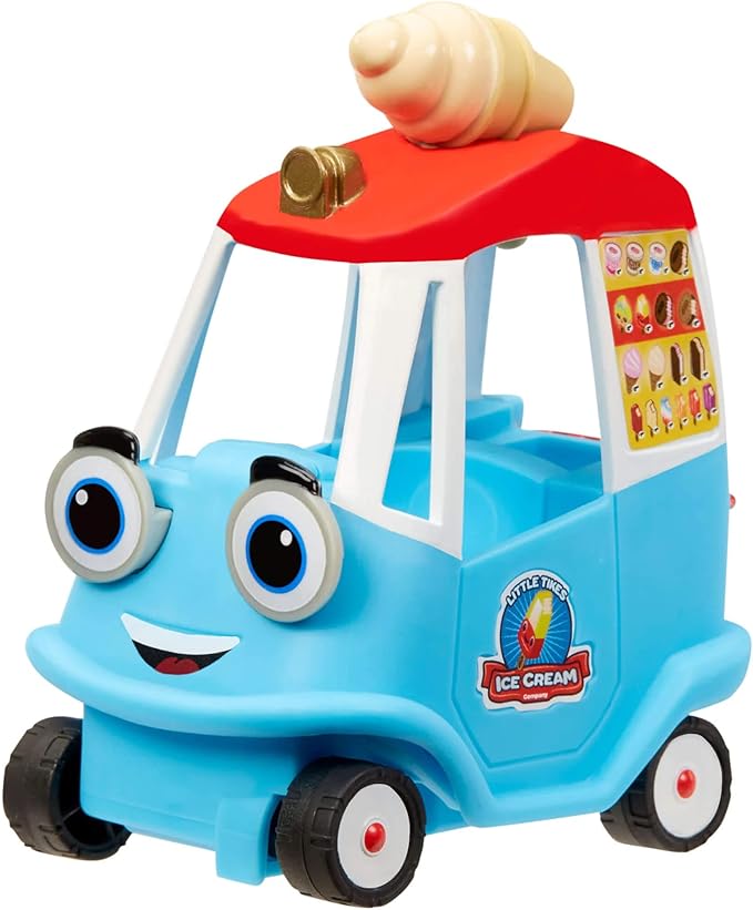 Little tikes Let's Go Cozy Coupe - Ice Cream Truck - Mini Push and Play Vehicle for Tabletop & Floor Push Play Car Fun - Suitable for Toddlers from 3 Years