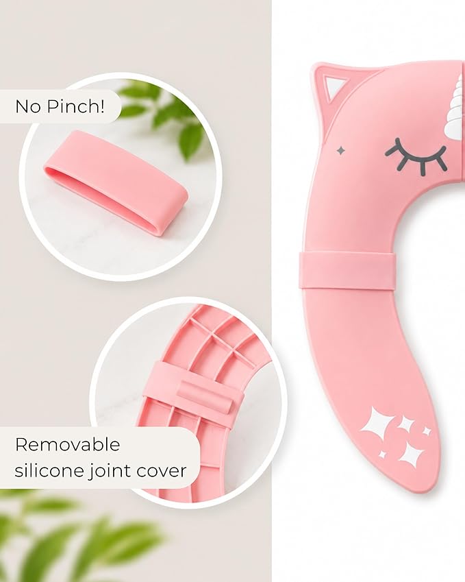 Hippypotamus Travel Potty Seat for Toddler - No-Pinch Folding Potty Training Seat - Non-Slip Silicone Grips - Includes Free Travel Bag (PINK Unicorn)