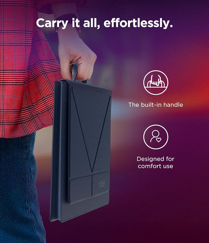 Lenovo Yoga Tote Sleeve Case for Laptops with 16-inch Display, Multi-Compartment Organizer with Convertible Stand, Lightweight Protective Polyester & Microfiber Sleeve, Cosmic Blue