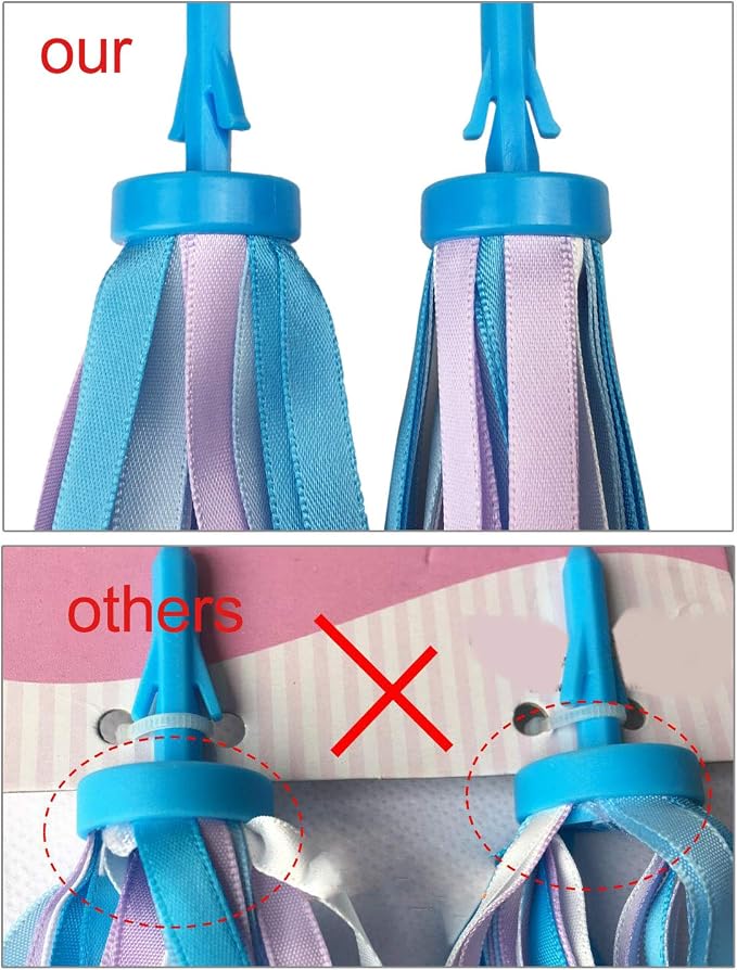 PLATT Kid's Bicycle Handlebar Streamers Colorful Ribbons Tassel for Girls Boys Bicycle Handlebar Scooter Handgrip (Blue 1Pair)