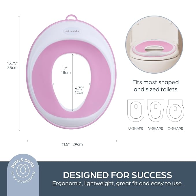 Dreambaby Potty Training Toilet Seat, Easy Fit Toddler Toilet Seat Cover, Anti-Slip for Boys and Girls, Lightweight and Portable Travel Potty