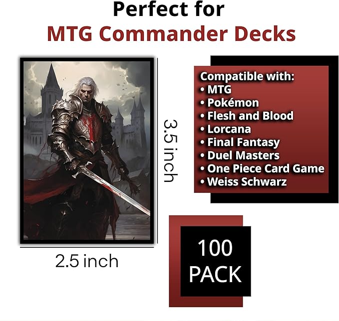 Vampire Knight Game Card Sleeves 102 Pack – Perfect for MTG Vampire Commander Decks Like Edgar Markov - Premium Art Magic The Gathering Card Sleeves