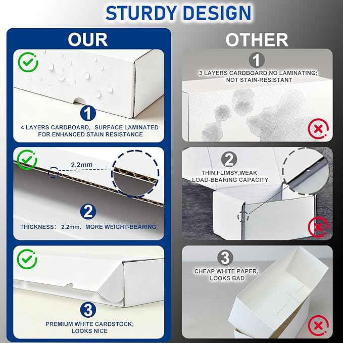 QINGUANG Trading Card Storage Box | 10 Pack • 1100 Count Bulk Card Storage Box | with Dividers | White Corrugated Cardboard Sport Card Organizer for Basketball Card/MTG/TCG/Magic Collection