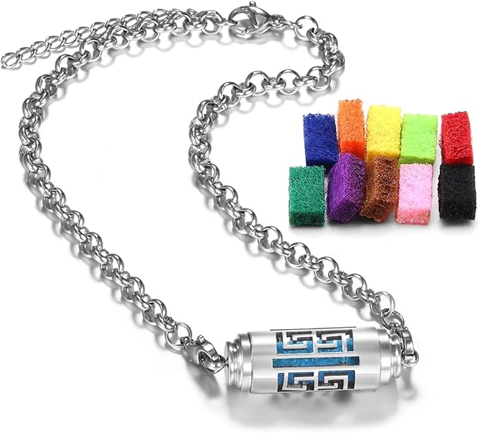 Essential Oil Bracelet,Essential Oil Diffuser Bracelet Stainless Steel Aromatherapy Locket Adjustable Diffuser Bracelet Unisex (Cover-G)