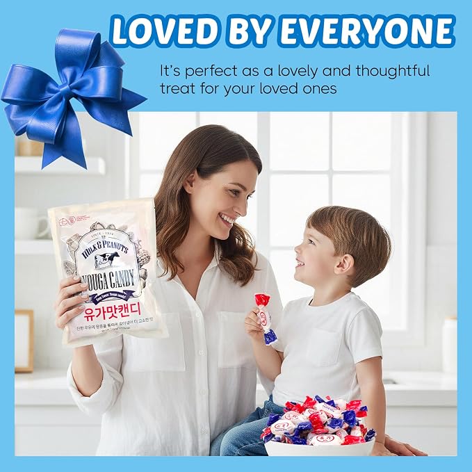 COELO Milk Yuga Candy 10.58oz(300g) | Korean Creamy Milk & Peanut Flavor Treats Hard Candy | Office Pantry Travel Camping Party | Sharable Size On-The-Go K-Food Individually Wrapped Korean Snack 유가맛캔디