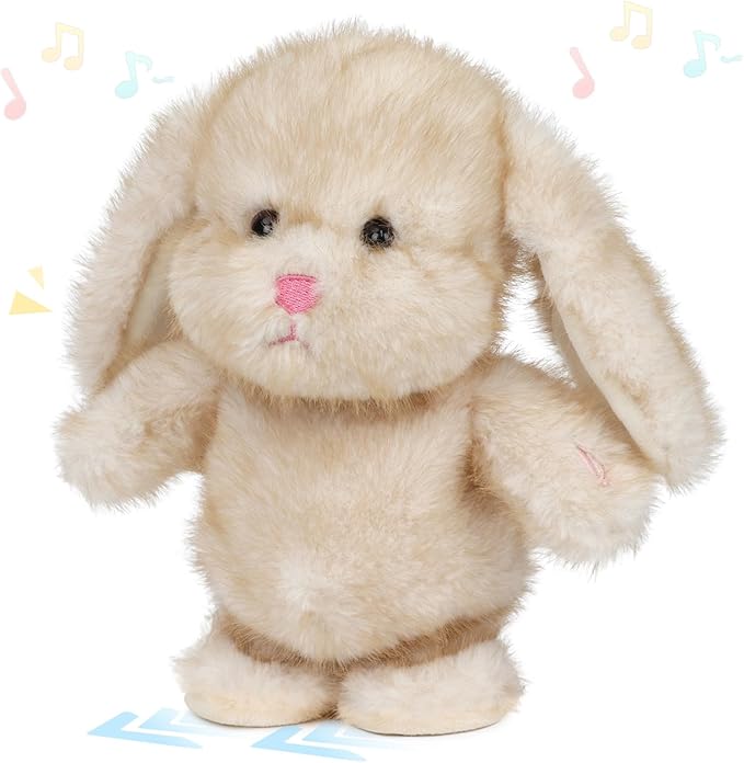 Easfan Talking Bunny Repeats What You Say Walking Singing Stuffed Animal Interactive Plush Toy Funny Animated Toy Speaking for Kids Toddlers Easter Birthday Gift,9''