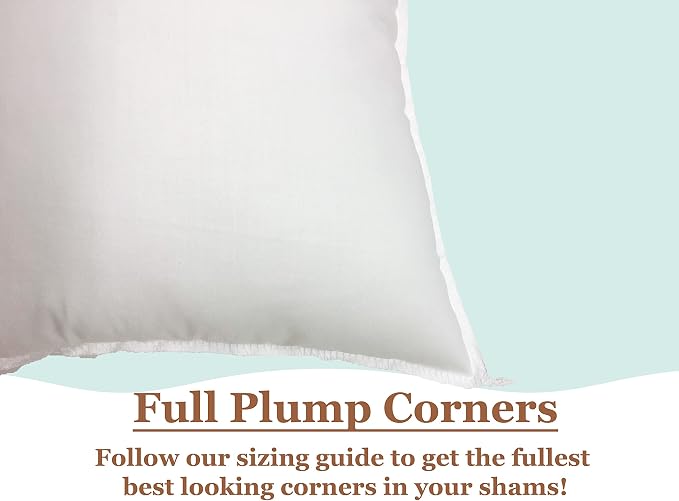 Pillowflex Synthetic Down Pillow Insert 12x24 in - Karate Chop Pillow | Set of 2 - Large Rectangle Sham Forms, Plush Polyester Cotton Blend, Cloud-Like Comfort, Clump-Resistant Fill, Smooth Finish