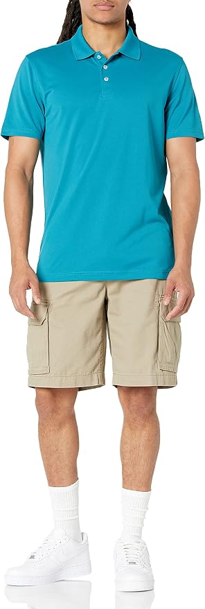Amazon Essentials Men's Moisture Wicking Golf Polo Shirt, Short Sleeve, Slim-Fit, Quick-Dry, Active Wear