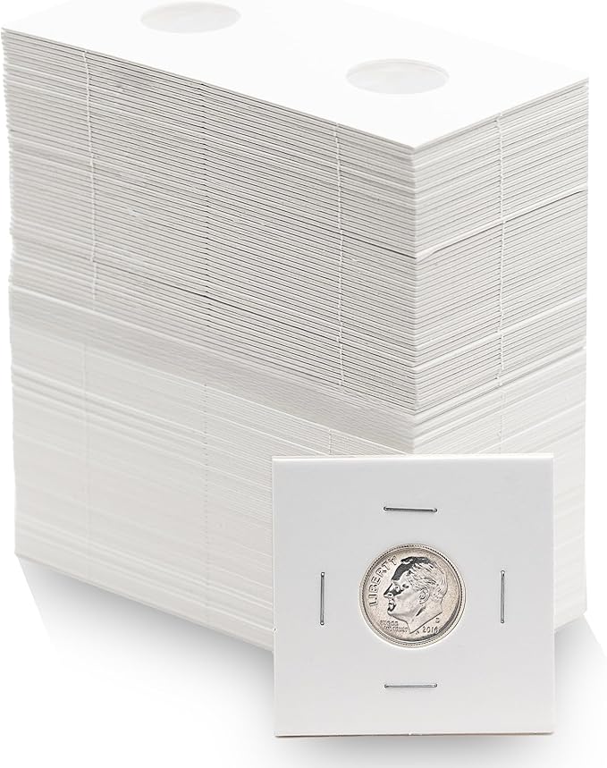 1000 Dime 2x2 Cardboard Coin Flips with Mylar Windows Archival Safe