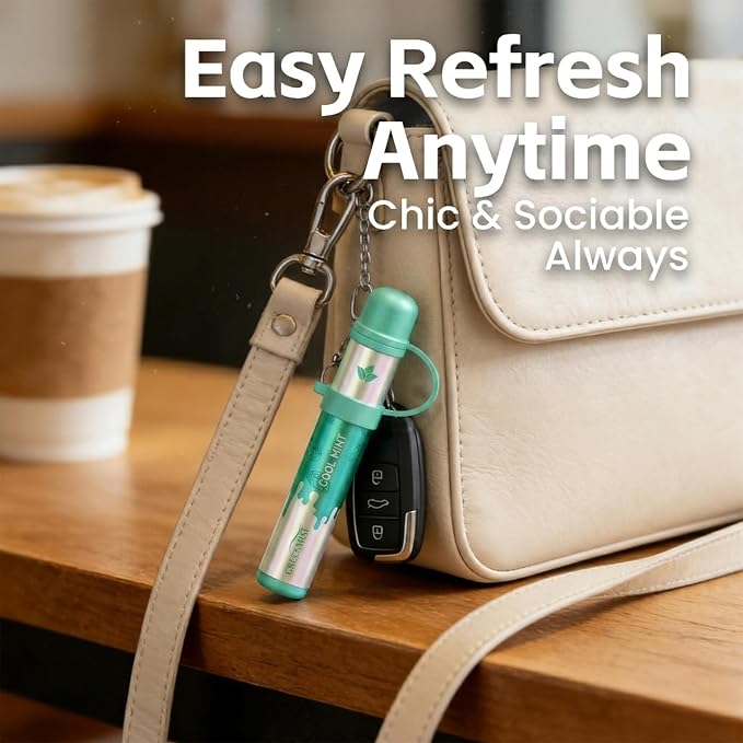 GREENMIST Dual-Mint Refreshment Stick - Energizing Peppermint & Spearmint Nasal Scent Wand - Instant Cooling & Focus Booster - Non Electric Air Inhaler