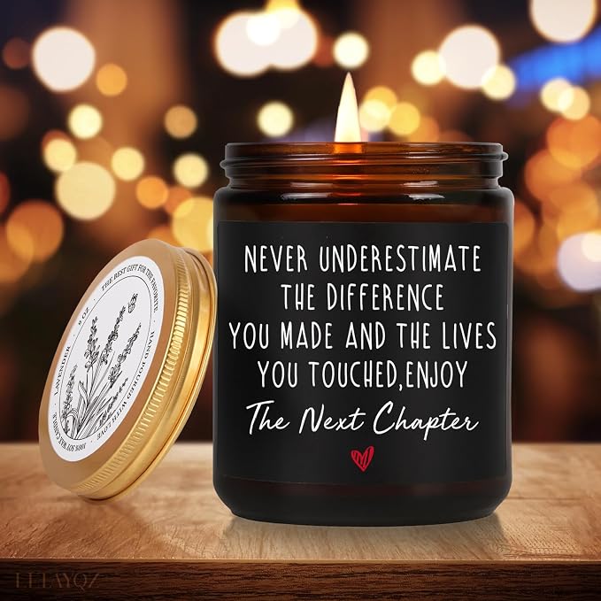 Goodbye Candles Gifts for Coworkers, 2026 Retirement Gift for Her Him, Never Underestimate The Difference You Made Candle, Going Away Farewell Candle Gift for Friends Teachers, Inspirational gifts-68