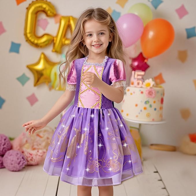 Meland Princess Dress Up - Princess Dresses for Girls with Princess Toys, Dress Up Clothes for Little Girls Pretend Play