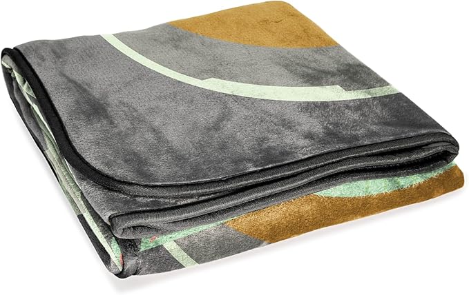 Jay Franco Plush Throw Blanket – 46" x 60" Inches Kids Hero Soft & Cozy Fleece Throw for Bedroom & Couch Décor, Official Licensed Product, Gray - Mandalorian