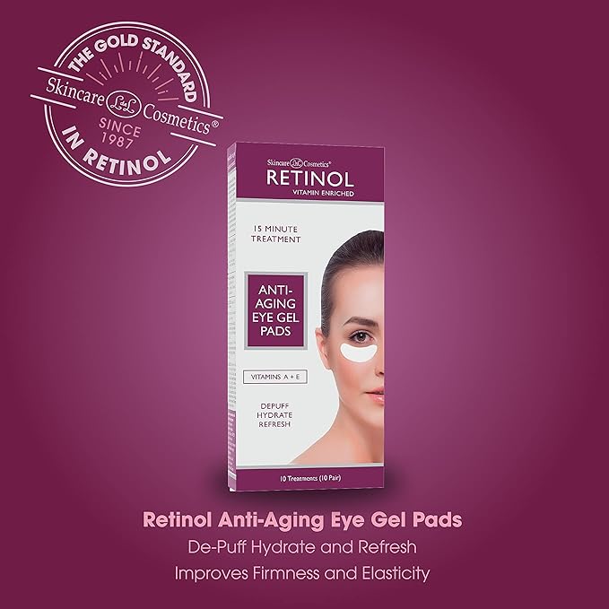 LIVAURA Retinol Anti-Aging Eye Gel Pads – The Original Retinol Instant De-Puff Treatment – Soothing Vitamin A Eye Gel Pads Reduce Puffiness, Visible Improvement in Appearance of Eyes