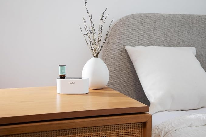 CE CRAFT Waterless Travel Diffuser Gift Set - Rechargeable Diffuser for Aromatherapy - Includes 3 Fragrance Oils - Fragrance Dispenser for Office and Home - Floral, White