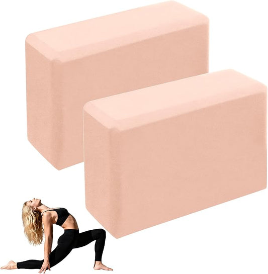 Leikefitness Yoga Blocks 2 Pack,Lightweight-High Density Eva Foam Soft Non-Slip for Yoga, Pilates, Meditation 9"×6"×3"
