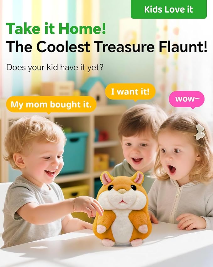 Christmas Best Gifts for Grandkids 2025 New Talking Hamster Toy,Top Toys for Ages 5-7 Girls Sellers Gag Gift Under 30,Speech Therapy Toys for Toddlers 1-3 Little Brown Stocking Stuffers