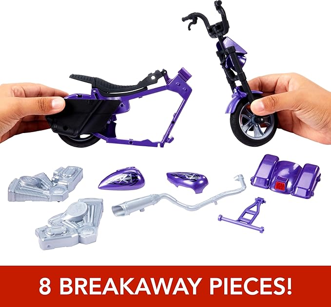 Mattel WWE Wrekkin' Slamcycle Vehicle & Figure Playset with Toy Motorcycle & Undertaker 6-inch Collectible, Launching Action & Breakaway Parts