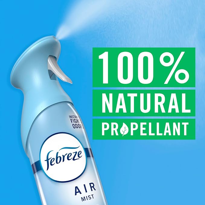 Febreze Air Mist, Air Freshener Spray, Odor Fighting Room Spray, Deodorizer for Home Bathroom Kitchen Office Apartment Dorm Room Classroom, Kitchen Odor Fighter Fresh Lemon Scent, 8.1oz, 3-pack