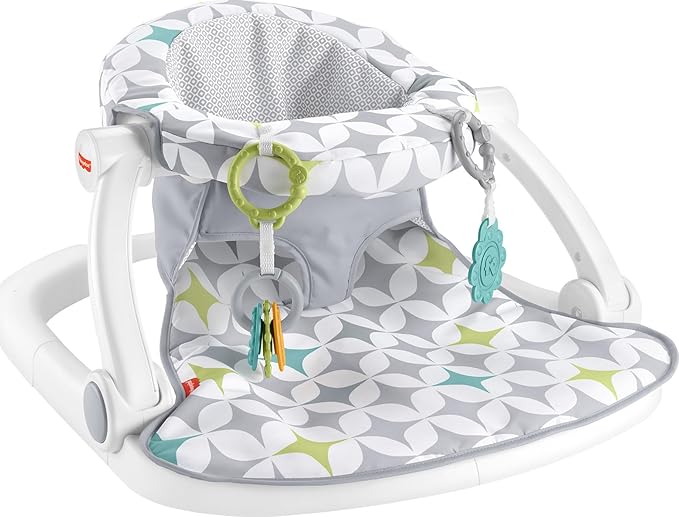 Fisher-Price Portable Baby Chair Sit-Me-Up Floor Seat With Developmental Toys & Machine Washable Seat Pad, Starlight Bursts