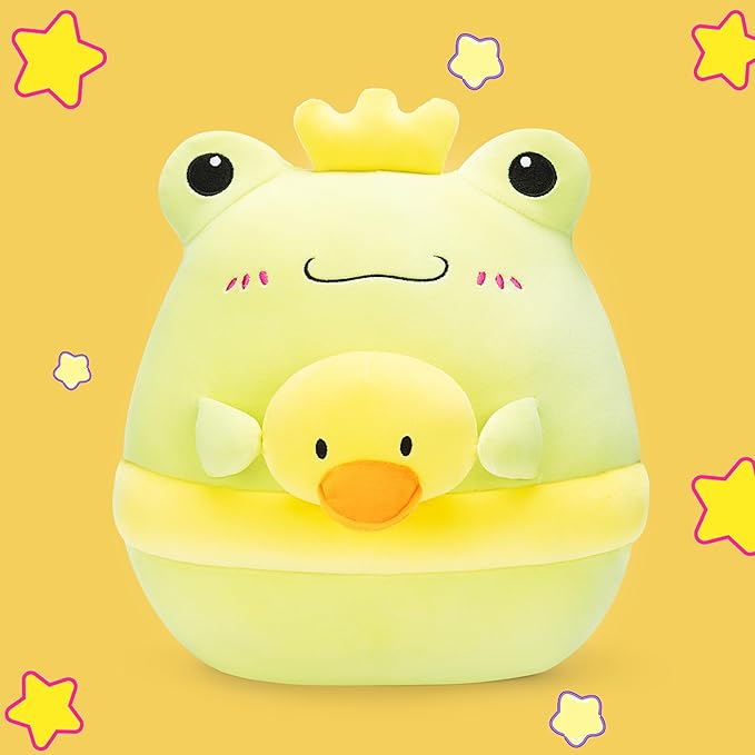 Original 13-inch Large Frog Plush Pillow Stuffed Animal Toy,Cute Soft Toys Fat Kawaii Hugging Pillows Big Size Cuddle Huggable Plushie,Gift for Kids Girls