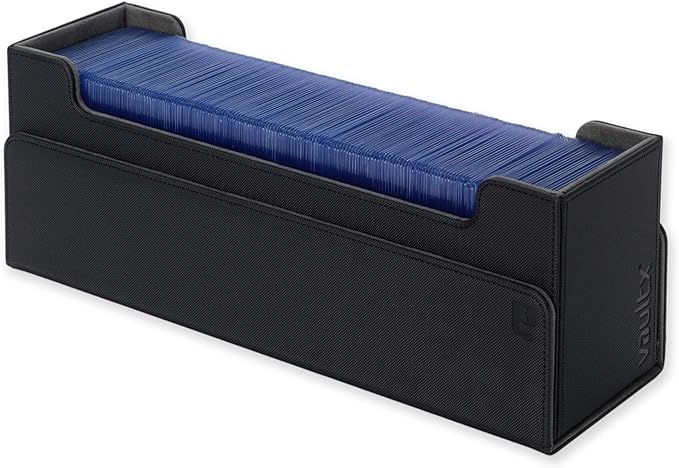 Vault X Card Storage Box, Exo-Tec Material, Detachable Magnetic Lid, with Dividers & Foam Fillers, for Trading Cards (Black)