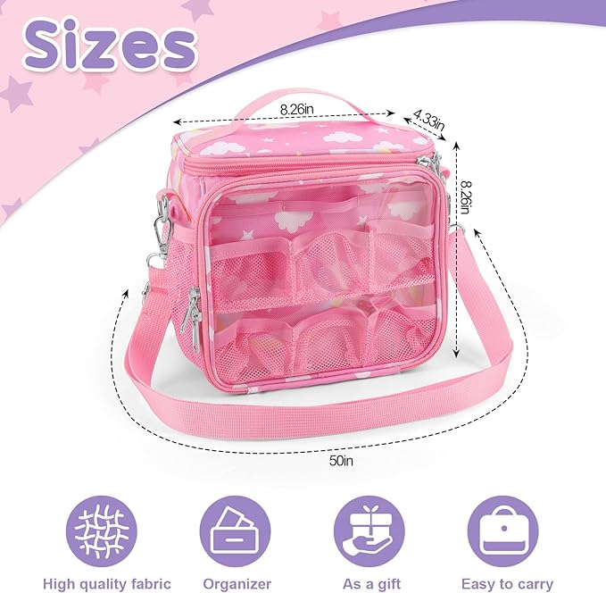 Carrying Case Compatible with Little Tikes Story Dream Machine Books Starter Set,Portable Storage Bag with Handle and Shoulder Strap for Storytime,Little Golden Book,Little Puppy Character (Rainbow)