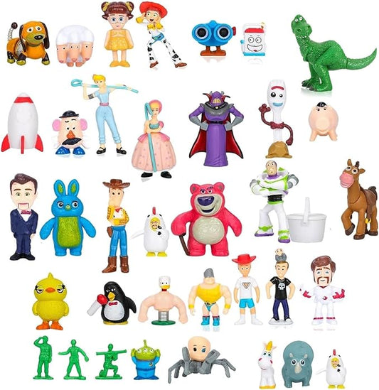 BLUE BARE Figurines Story Toy Action Figures Cake Toppers, Birthday Party Decoration Set Mystery Box Room and Office Decor Collection (36-Pack)